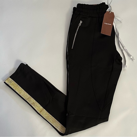NWT-CRYSP DENIM TRACK PANTS - Picture 3 of 8